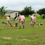 On Fridays, students stay after school to play soccer