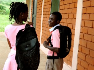 Students chatting after their first exam