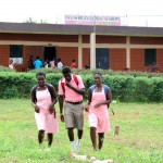 Students walking home from school